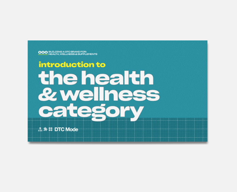 Introduction to the health & wellness category (Free Gift)
